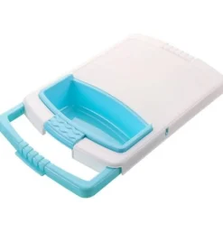 Tragbares Gemüseschneidebrett mit Abtropffläche