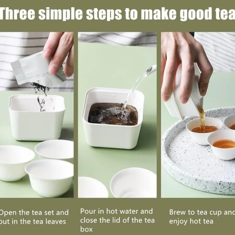Tragbares japanisches minimalistisches Teeservice – Reise-Teezubehör