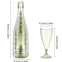 Tragbares Reise-Weinglas-Set – zusammenklappbare Flasche und Gläser