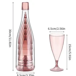 Tragbares Reise-Weinglas-Set – zusammenklappbare Flasche und Gläser