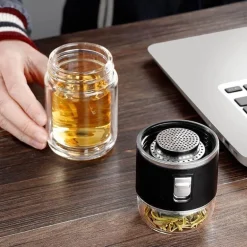 Tragbares, umweltfreundliches Tee-Ei aus Doppelglas