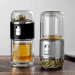 Tragbares, umweltfreundliches Tee-Ei aus Doppelglas