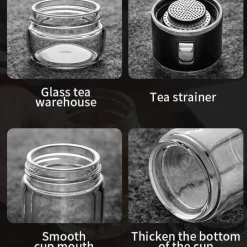 Tragbares, umweltfreundliches Tee-Ei aus Doppelglas