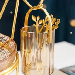 Tragbares Vorratsglas für Dessertgabeln und -löffel – Küchenorganizer aus Glas