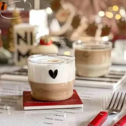 Transparenter, hitzebeständiger Kaffeebecher aus Glas – ideal für Milch, Tee, Saft, Homeoffice