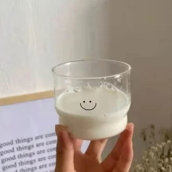 Transparenter, hitzebeständiger Kaffeebecher aus Glas – ideal für Milch, Tee, Saft, Homeoffice