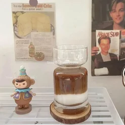 Transparenter Saturn-Glasbecher – Vielseitiger Becher für Kaffee, Bier und Saft