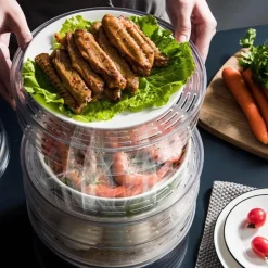 Transparenter 5-stöckiger Vorratsbehälter für Lebensmittel – stapelbarer Organizer