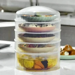 Transparenter 5-stöckiger Vorratsbehälter für Lebensmittel – stapelbarer Organizer