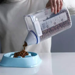 Transparenter Vorratsbehälter für Tierfutter – langlebiger Tierbehälter