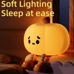 Traurige Kürbis-Touch-Sensor-Lampe - Halloween-Dekor