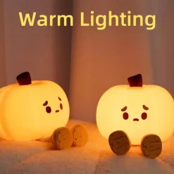 Traurige Kürbis-Touch-Sensor-Lampe - Halloween-Dekor