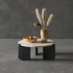 Travertin Couchtisch - Naturstein Wohnzimmer Dekor