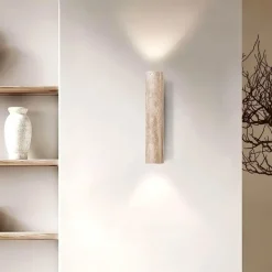 Travertin-Wandleuchte – Elegante Leuchte aus Naturstein