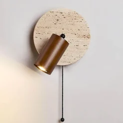 Travertin-Wandleuchte, Eleganz aus Naturstein für eine atemberaubende Wohndekoration