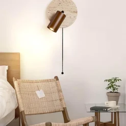 Travertin-Wandleuchte, Eleganz aus Naturstein für eine atemberaubende Wohndekoration