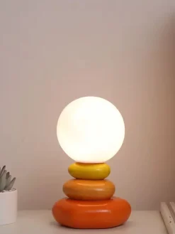 Triple Gourd Ceramic Table Lamp with 3 Light Modes