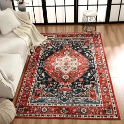 Türkischer Vintage-Teppich – Retro-Bodendekor