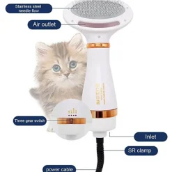 Trocknerbürste für Haustiere – 2-in-1-Pflegewerkzeug zum schnellen Trocknen