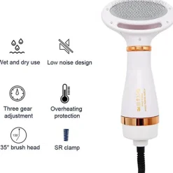 Trocknerbürste für Haustiere – 2-in-1-Pflegewerkzeug zum schnellen Trocknen