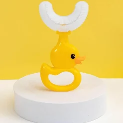 U-förmige Enten-Kinderzahnbürste – lustiges Mundpflegewerkzeug für Kinder