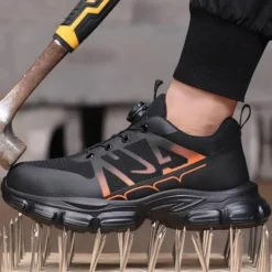 Ultraleichte Sicherheits-Sneaker ohne Schnürung – Strapazierfähige Herrenschuhe