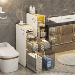Ultraschmaler Badezimmer-Aufbewahrungsschrank – Mehrschichtiger Organizer