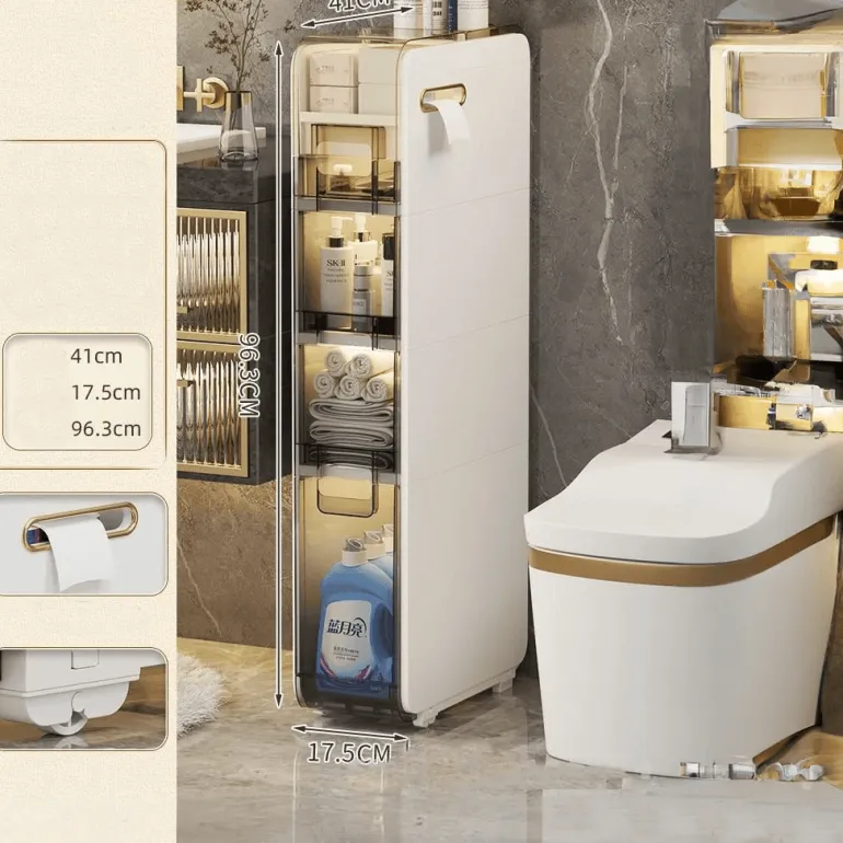 Ultraschmaler Badezimmer-Aufbewahrungsschrank – Mehrschichtiger Organizer