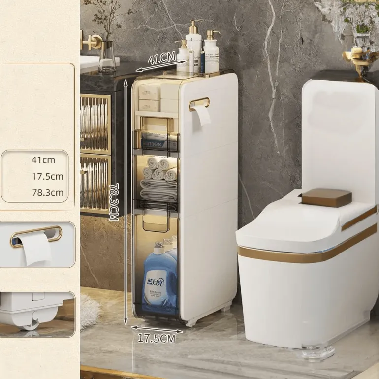 Ultraschmaler Badezimmer-Aufbewahrungsschrank – Mehrschichtiger Organizer