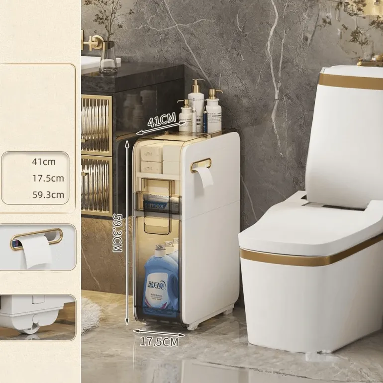 Ultraschmaler Badezimmer-Aufbewahrungsschrank – Mehrschichtiger Organizer