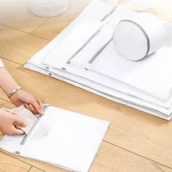 Ultra-strapazierfähiger Wäschesack aus Netzstoff – Weißer Schuh- und Socken-Organizer