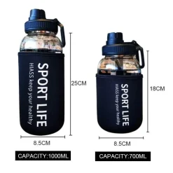 Umweltfreundliche Glaswasserflasche – Tragbares Trinkgeschirr für den Außenbereich