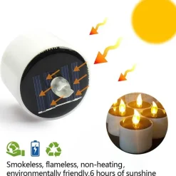 Umweltfreundliche Solar-Mini-Kerzenlichter – Dekoration für den Außenbereich