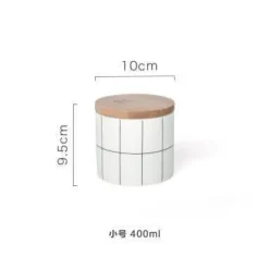 Umweltfreundlicher Lebensmittelbehälter aus Keramik mit Bambusdeckel – Aufbewahrungslösung für die Küche