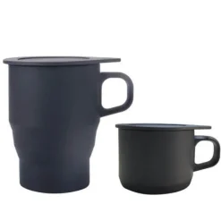 Umweltfreundlicher, wiederverwendbarer Reisebecher aus Silikon – faltbares Design