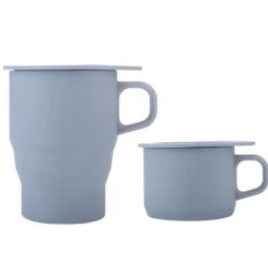 Umweltfreundlicher, wiederverwendbarer Reisebecher aus Silikon – faltbares Design