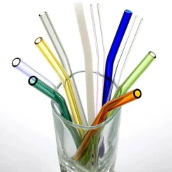 Umweltfreundlicher, wiederverwendbarer Trinkhalm aus Glas – farbenfrohes Bar-Accessoire