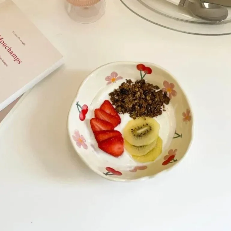 Unregelmäßige Keramikschale für Obst und Snacks – perfekte Dessertschale für Mädchen