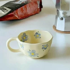 Unregelmäßiges Keramikbecher-Set im koreanischen Stil für Frühstückstee