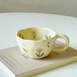 Unregelmäßiges Keramikbecher-Set im koreanischen Stil für Frühstückstee