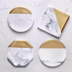 Untersetzer mit Marmorstreifen – Luxuriöses Trinkgeschirr aus Keramik