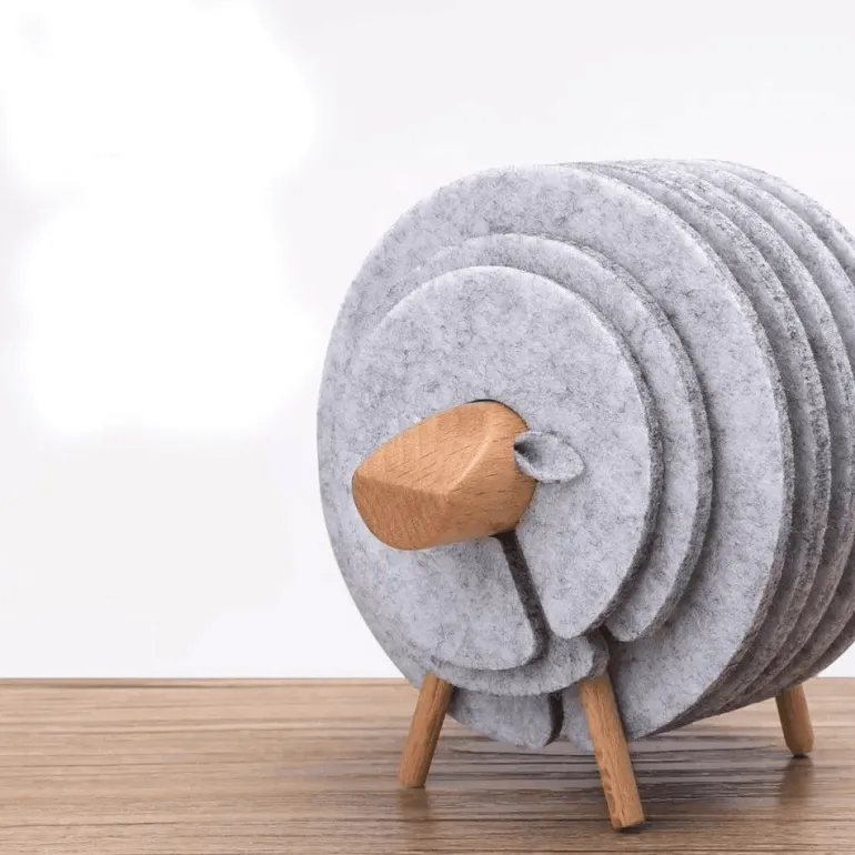 Untersetzer-Set mit Schafmotiv – isolierte, rutschfeste Getränkeuntersetzer im Landhausstil