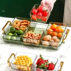 Unterteiltes Snacktablett - Servierplatte mit 6 Fächern für Obst und Nüsse