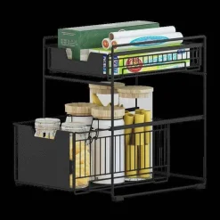 Untertisch-Organizer – Aufbewahrungsregal aus Eisen für Küche und Bad