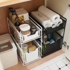 Untertisch-Organizer – Aufbewahrungsregal aus Eisen für Küche und Bad