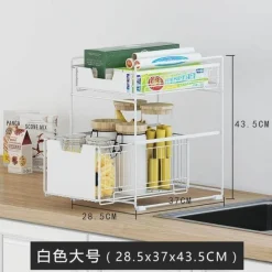 Untertisch-Organizer – Aufbewahrungsregal aus Eisen für Küche und Bad