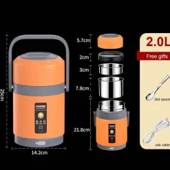 USB-beheizte Lunchbox - Speisenwärmer aus Edelstahl