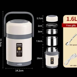 USB-beheizte Lunchbox - Speisenwärmer aus Edelstahl