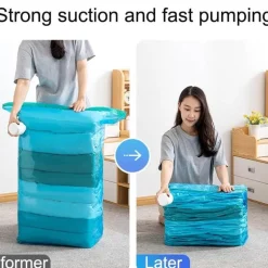 Vakuum-Aufbewahrungsbeutel mit Pumpe – platzsparender Organizer