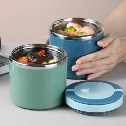 Vakuum-Suppenschüssel aus Edelstahl – tragbare, versiegelte Lunchbox mit Griff